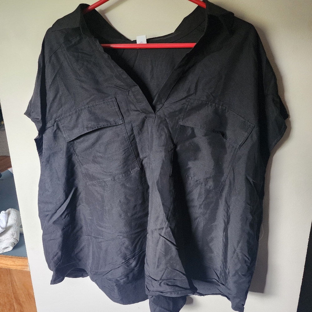 Old Navy Black Satin Blouse NWT